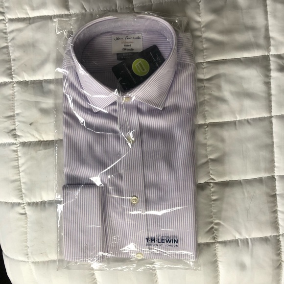 Purple Stripe Non-Iron TM Lewin Fitted 16/35 - Picture 2 of 4